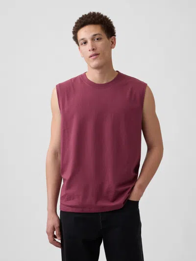 Gap Factory Everyday Soft Relaxed Muscle Tank Top In Red
