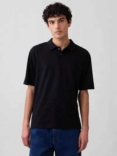 Gap Factory Everyday Soft Relaxed Polo Shirt Shirt In Black