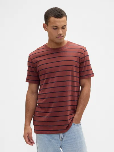 Gap Factory Everyday Soft Stripe Crewneck T-shirt In Brown