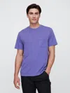Gap Factory Everyday Soft Sunwashed Original Pocket T-shirt In Purple