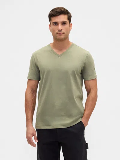 Gap Factory Everyday Soft V-neck T-shirt In Green
