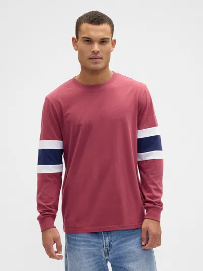 Gap Factory Everyday Soft Varsity Crewneck T-shirt In Pink