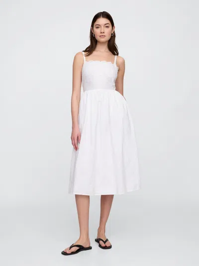 Gap Factory Eyelet Midi Dress In White