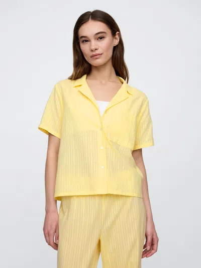 Gap Factory Eyelet Pj Shirt In Yellow