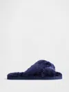 Gap Factory Faux-fur Slippers In Blue