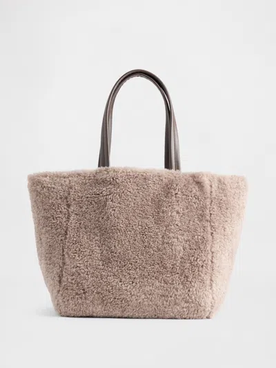 Gap Factory Faux-fur Tote Bag In Brown