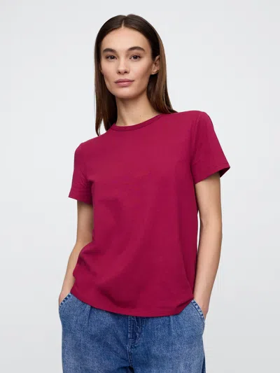 Gap Factory Favorite Crewneck T-shirt In Burgundy