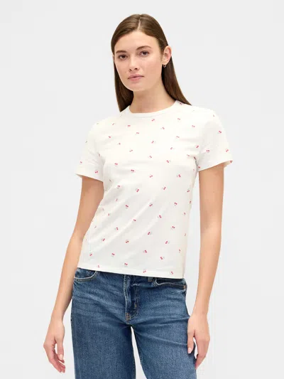 Gap Factory Favorite Print Crewneck T-shirt In White