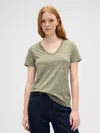 Gap Factory Favorite Print V-neck T-shirt In Green