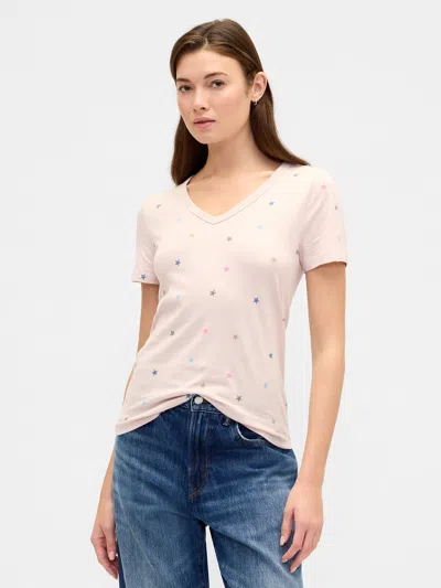 Gap Factory Favorite Print V-neck T-shirt In Neutral