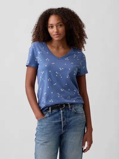 Gap Factory Favorite Print V-neck T-shirt In Blue
