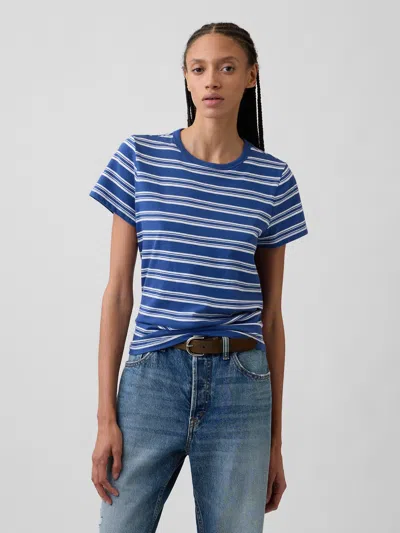 Gap Factory Favorite Stripe Crewneck T-shirt In Blue