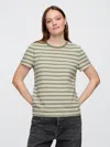 Gap Factory Favorite Stripe Crewneck T-shirt In Green