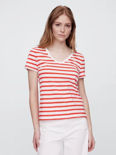 Gap Factory Favorite Stripe V-neck T-shirt In Multi