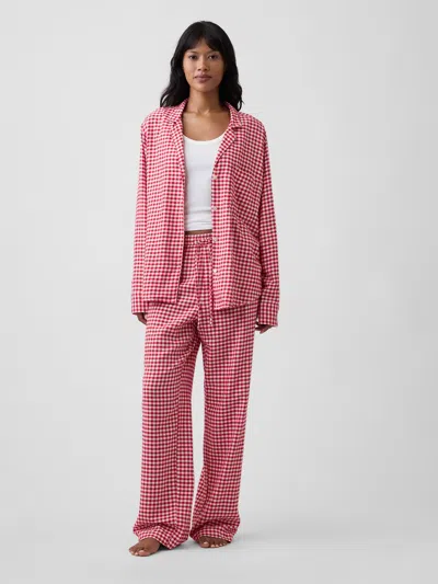 Gap Factory Flannel Pj Pants In Modern Red Gingham