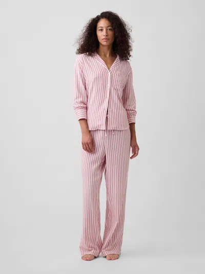 Gap Factory Flannel Pj Pants In Red Stripes