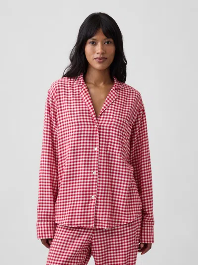 Gap Factory Flannel Pj Shirt In Red Gingham