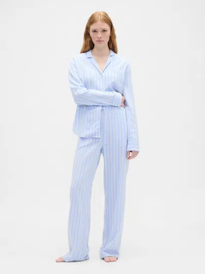 Gap Factory Flannel Pull-on Pj Pants In Blue