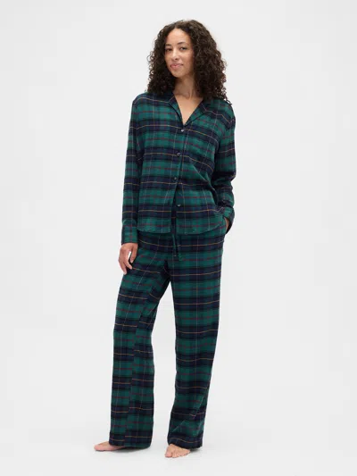 Gap Factory Flannel Pull-on Pj Pants In Green