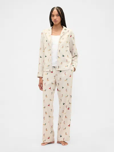 Gap Factory Flannel Pull-on Pj Pants In Neutral