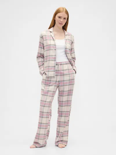 Gap Factory Flannel Pull-on Pj Pants In Pink