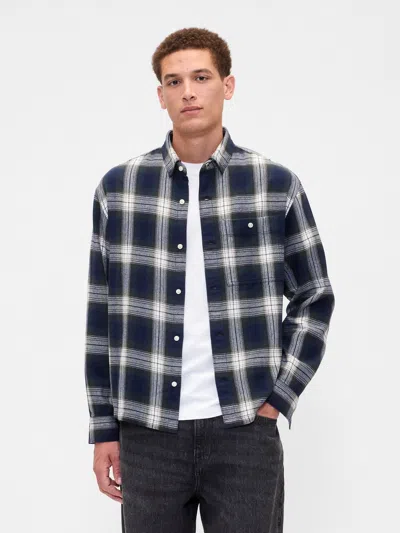 Gap Factory Flannel Shirt In Boxy Fit In Multi