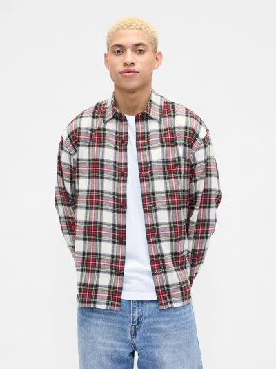 Gap Factory Flannel Shirt In Boxy Fit In Multi