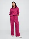 Gap Factory Fleece Rib-seam Wide-leg Pants In Pink