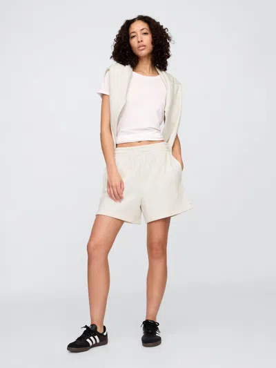 Gap Factory Fleece Shorts In White