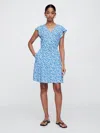 Gap Factory Flutter Sleeve Tie-waist Mini Dress In Blue