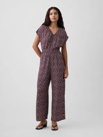 Gap Factory Flutter Sleeve Wide-leg Jumpsuit In Multi