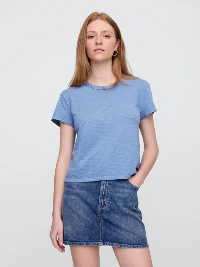 Gap Factory Foreversoft Shrunken Crewneck T-shirt In Blue
