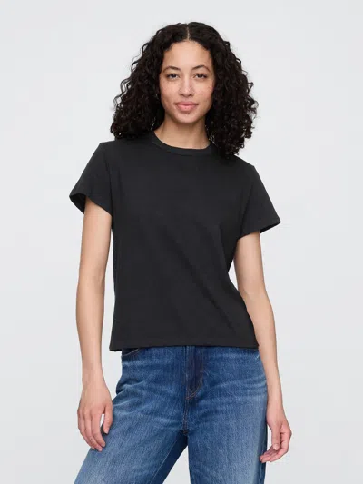 Gap Factory Foreversoft Shrunken Crewneck T-shirt In Black