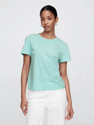 Gap Factory Foreversoft Shrunken Crewneck T-shirt In Blue
