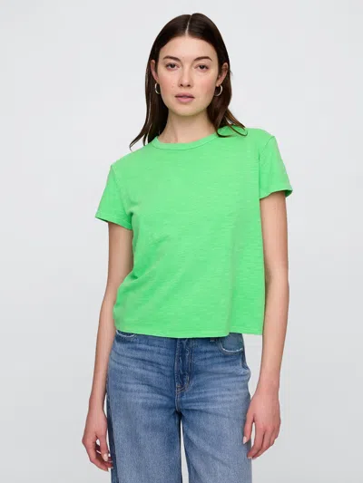 Gap Factory Foreversoft Shrunken Crewneck T-shirt In Green