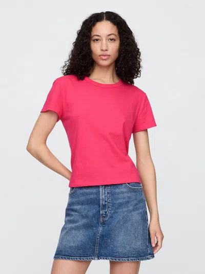 Gap Factory Foreversoft Shrunken Crewneck T-shirt In Pink