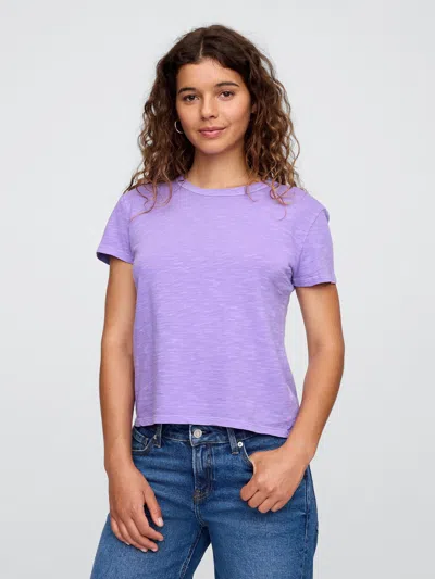 Gap Factory Foreversoft Shrunken Crewneck T-shirt In Purple