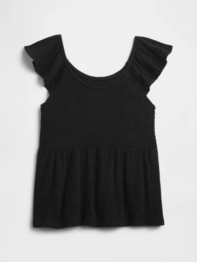 Gap Factory Kids' Foreversoft Smocked Top In Black