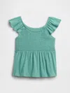 Gap Factory Foreversoft Smocked Top In Green