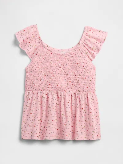 Gap Factory Kids' Foreversoft Smocked Top In Pink
