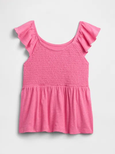 Gap Factory Kids' Foreversoft Smocked Top In Pink