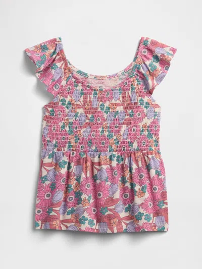 Gap Factory Kids' Foreversoft Smocked Top In Pink