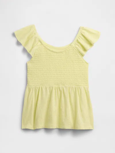 Gap Factory Kids' Foreversoft Smocked Top In Yellow