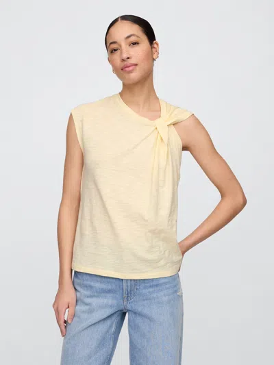 Gap Factory Foreversoft Twist-top T-shirt In Neutral