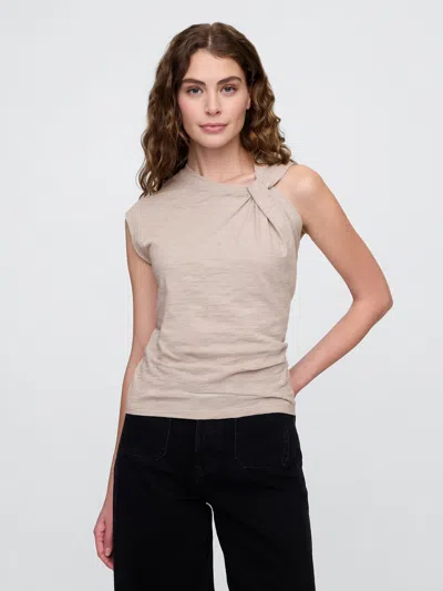Gap Factory Foreversoft Twist-top T-shirt In Neutral