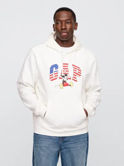 Gap Factory Gap &#215 Disney Mickey Mouse Relaxed Logo Hoodie In White