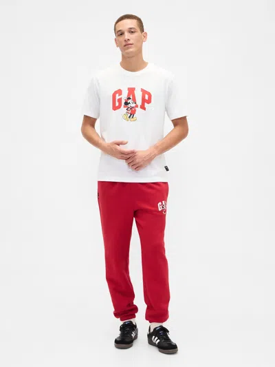 Gap Factory Gap &#215 Disney Mickey Mouse Relaxed Logo Joggers In Red