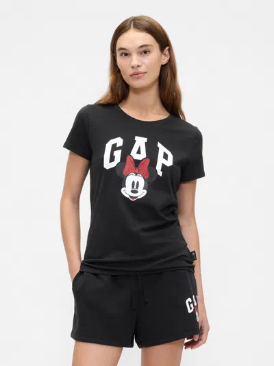 Gap Factory Gap &#215 Disney Minnie Mouse Gap Logo T-shirt In Black