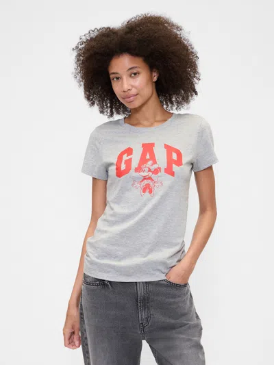 Gap Factory Gap &#215 Disney Minnie Mouse Gap Logo T-shirt In Gray