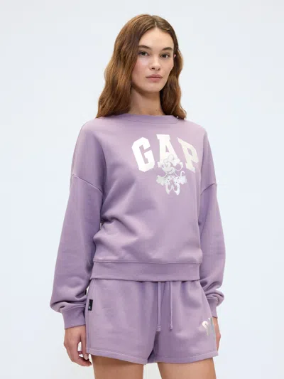 Gap Factory Gap &#215 Disney Minnie Mouse Oversized Logo Sweatshirt In Purple